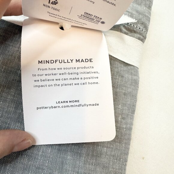 Pottery Barn Standard Belgian Flax Linen 1 Sham Gray 100% Linen 26X20 in NEW - Picture 5 of 10